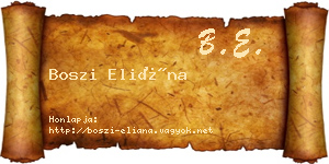 Boszi Eliána névjegykártya